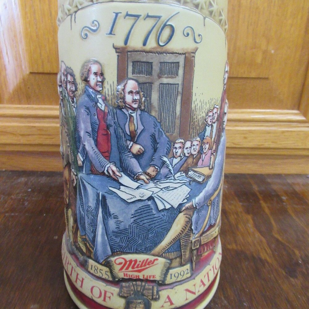 MILLER GENUINE DRAFT "BIRTH Of A NATION" 1776 BEER STEIN